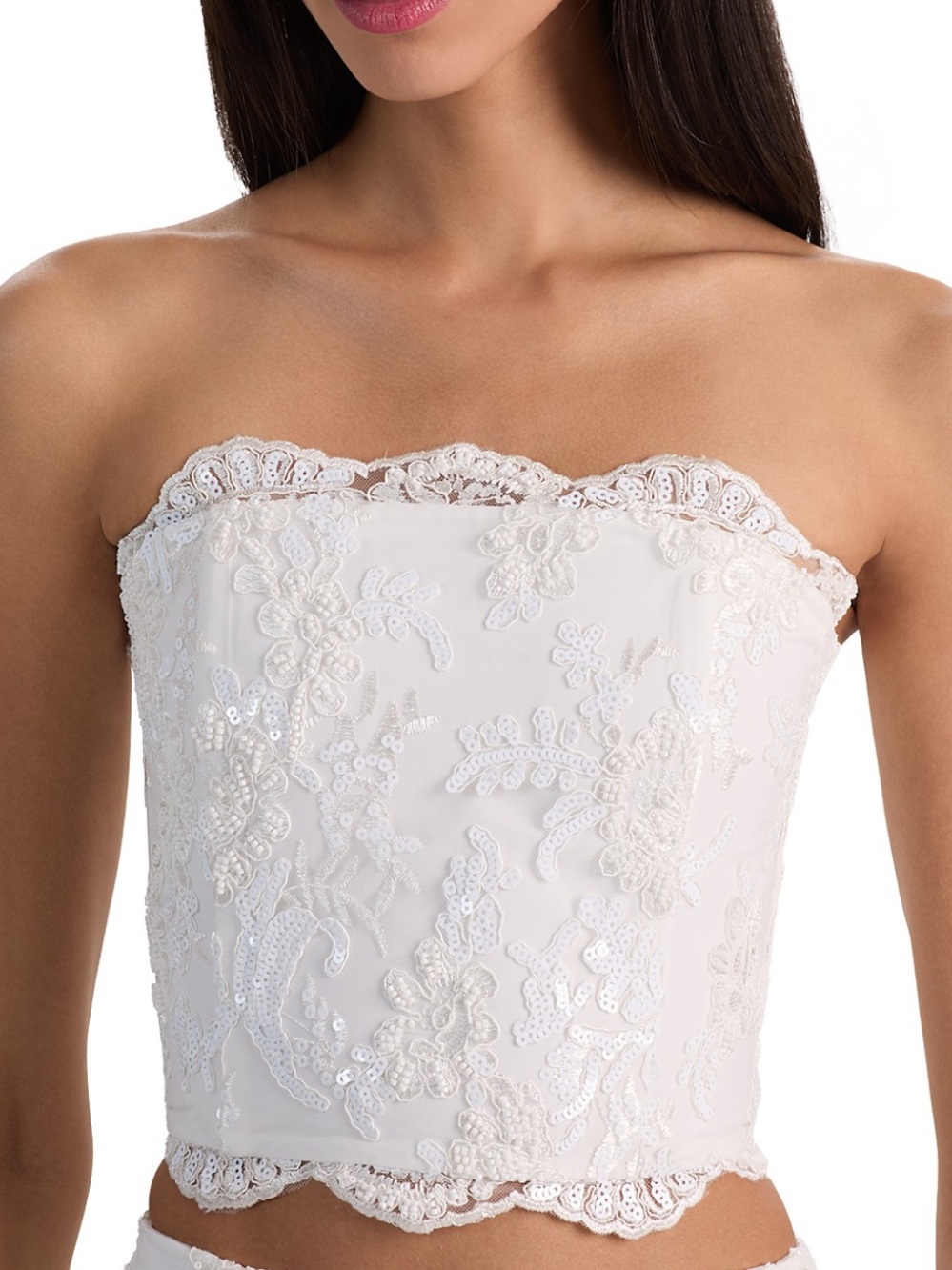 Alice + Olivia Ceresi Embellished Lace Strapless Top - NWOT in Size 2